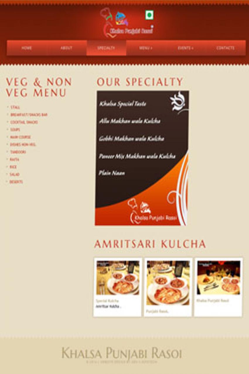 Restaurant Responsive website design India