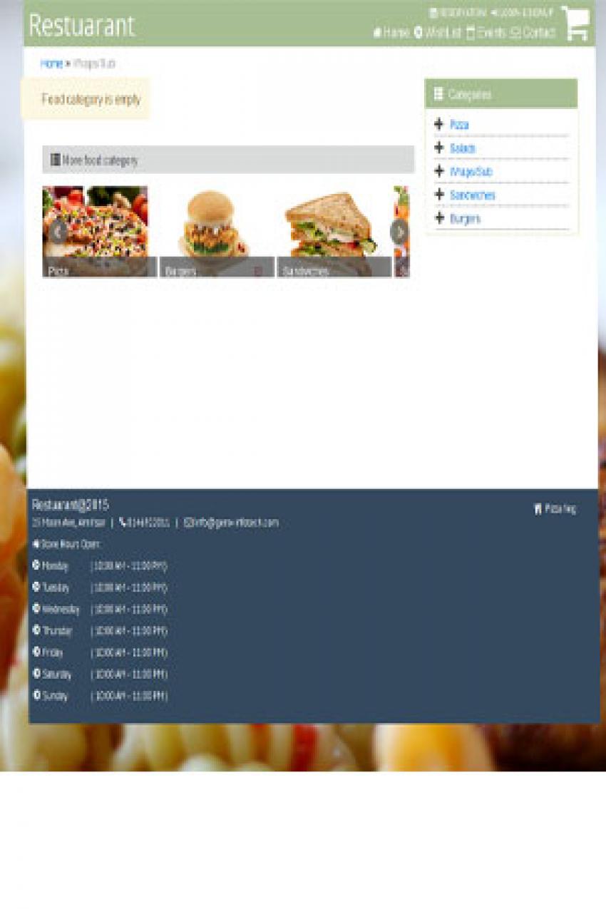 Restaurant order website rest