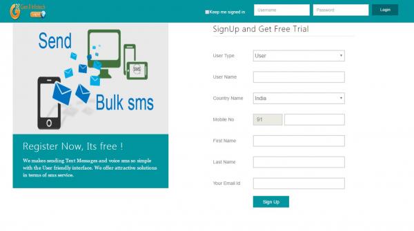 Bulk SMS Registration rest