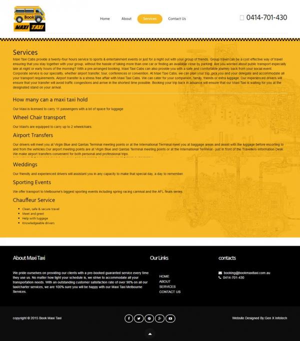 Taxi website Design Goa